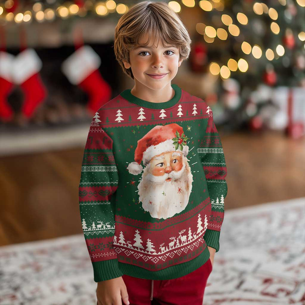 Retro Vintage Christmas Santa Claus Face Xmas Old Fashioned Ugly Christmas Sweater TS02 Christmas Print Your Wear