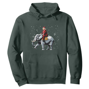 Santa Trump Riding Elephant Christmas Hoodie He Won 4t7h President Republican Xmas TS02 Dark Forest Green Print Your Wear