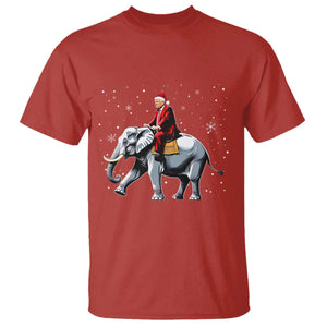 Santa Trump Riding Elephant Christmas T Shirt He Won 4t7h President Republican Xmas TS02 Red Print Your Wear
