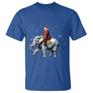 Santa Trump Riding Elephant Christmas T Shirt He Won 4t7h President Republican Xmas TS02 Royal Blue Print Your Wear