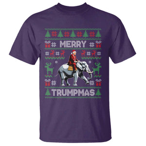 Trump Christmas T Shirt Merry Trumpmas He Won 47th President Ugly Sweater TS02 Purple Print Your Wear