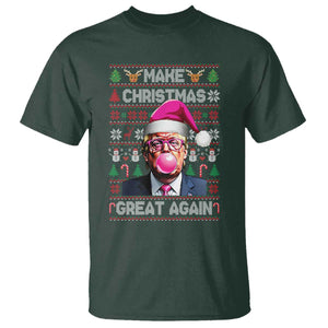 Trump Christmas Pink Bubble Gum T Shirt Make Christmas Great Again Ugly Sweater TS02 Dark Forest Green Print Your Wear