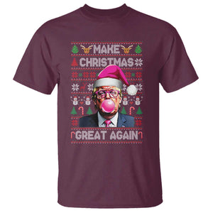 Trump Christmas Pink Bubble Gum T Shirt Make Christmas Great Again Ugly Sweater TS02 Maroon Print Your Wear