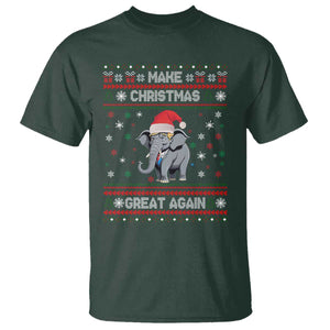 Trump Christmas T Shirt Make Christmas Great Again Republican Elephant Ugly Sweater TS02 Dark Forest Green Print Your Wear