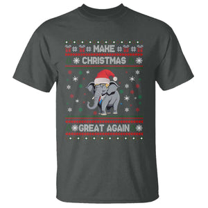 Trump Christmas T Shirt Make Christmas Great Again Republican Elephant Ugly Sweater TS02 Dark Heather Print Your Wear