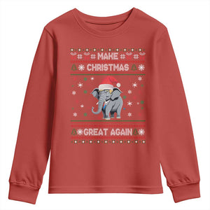 Trump Christmas Youth Sweatshirt Make Christmas Great Again Republican Elephant Ugly Sweater TS02 Red Print Your Wear