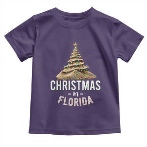 Christmas In Florida Baby Shirt Sand Xmas Tree Lights Family Vacation TS02 Purple Print Your Wear