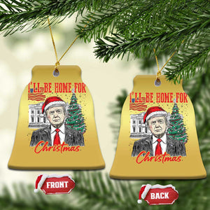 Xmas Trump Christmas Ornament I'll Be Home For Xmas 2024 Retro Vintage TS02 Bell Flake Gold Print Your Wear