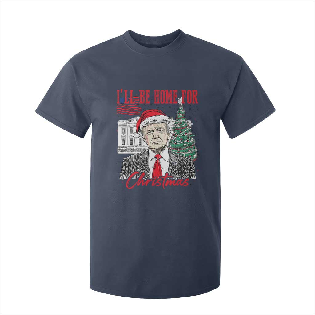 Christmas Trump T Shirt For Kid I'll Be Home For Xmas 2024 Retro Vintage TS02 Navy Print Your Wear