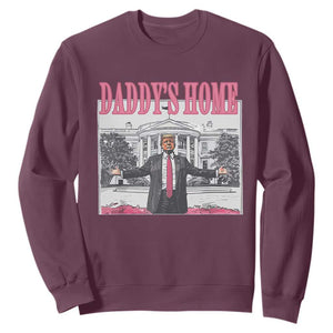 Trump Won 2024 Pink Sweatshirt Daddy's Home TS02 Maroon Print Your Wear