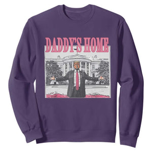 Trump Won 2024 Pink Sweatshirt Daddy's Home TS02 Purple Print Your Wear