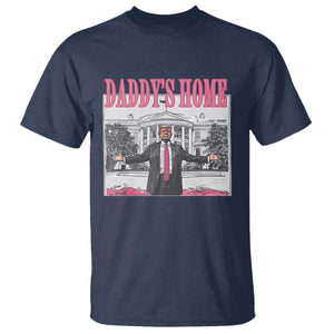 Trump Won 2024 Pink T Shirt Daddy's Home TS02 Navy Print Your Wear
