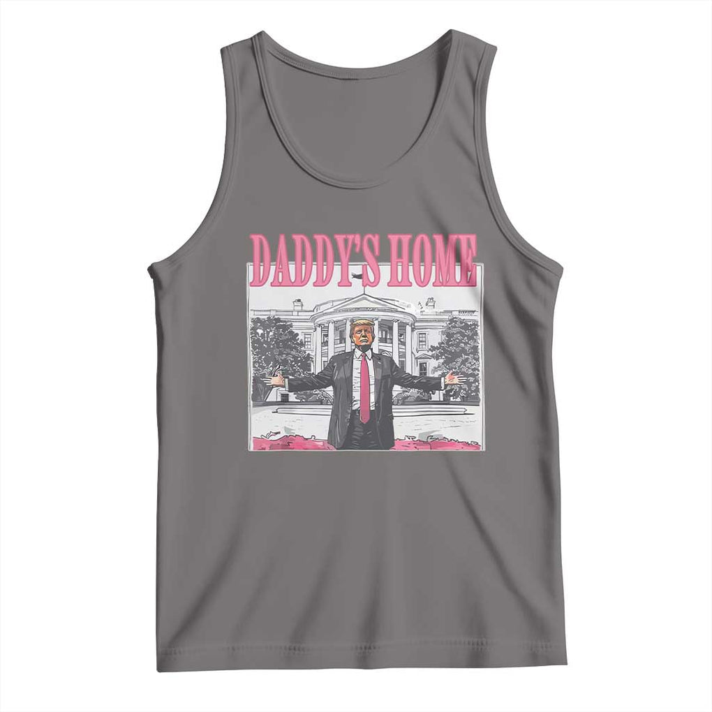 Trump Won 2024 Pink Tank Top Daddy's Home TS02 Deep Heather Print Your Wear