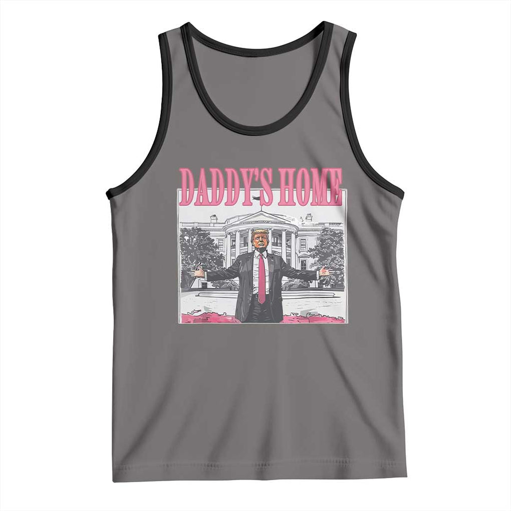 Trump Won 2024 Pink Tank Top Daddy's Home TS02 Deep Heather Black Print Your Wear