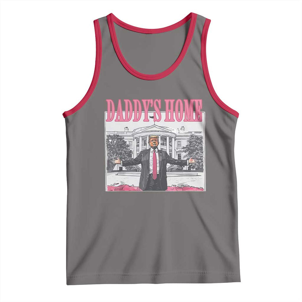 Trump Won 2024 Pink Tank Top Daddy's Home TS02 Deep Heather Red Print Your Wear