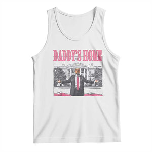 Trump Won 2024 Pink Tank Top Daddy's Home TS02 White Print Your Wear