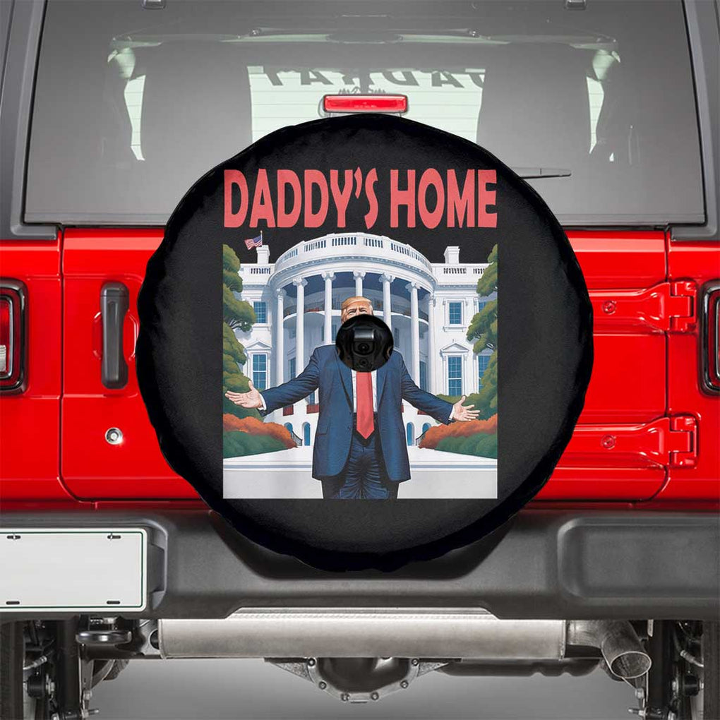 Trump Won 2024 Spare Tire Cover Trump Daddys Home White House TS02 Black Print Your Wear