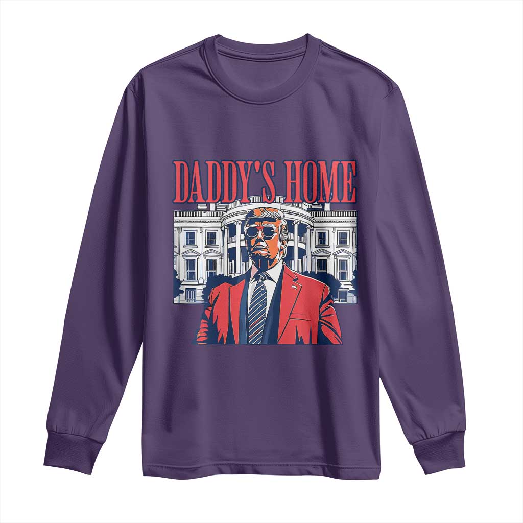 Trump Won 2024 Long Sleeve Shirt Daddy's Home TS02 Purple Print Your Wear