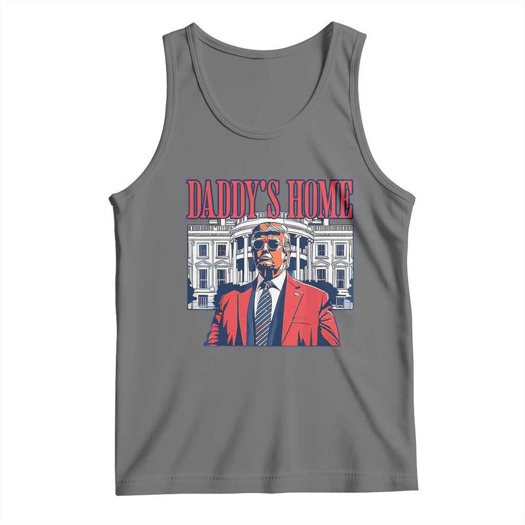 Trump Won 2024 Tank Top Daddy's Home TS02 Black Heather Print Your Wear