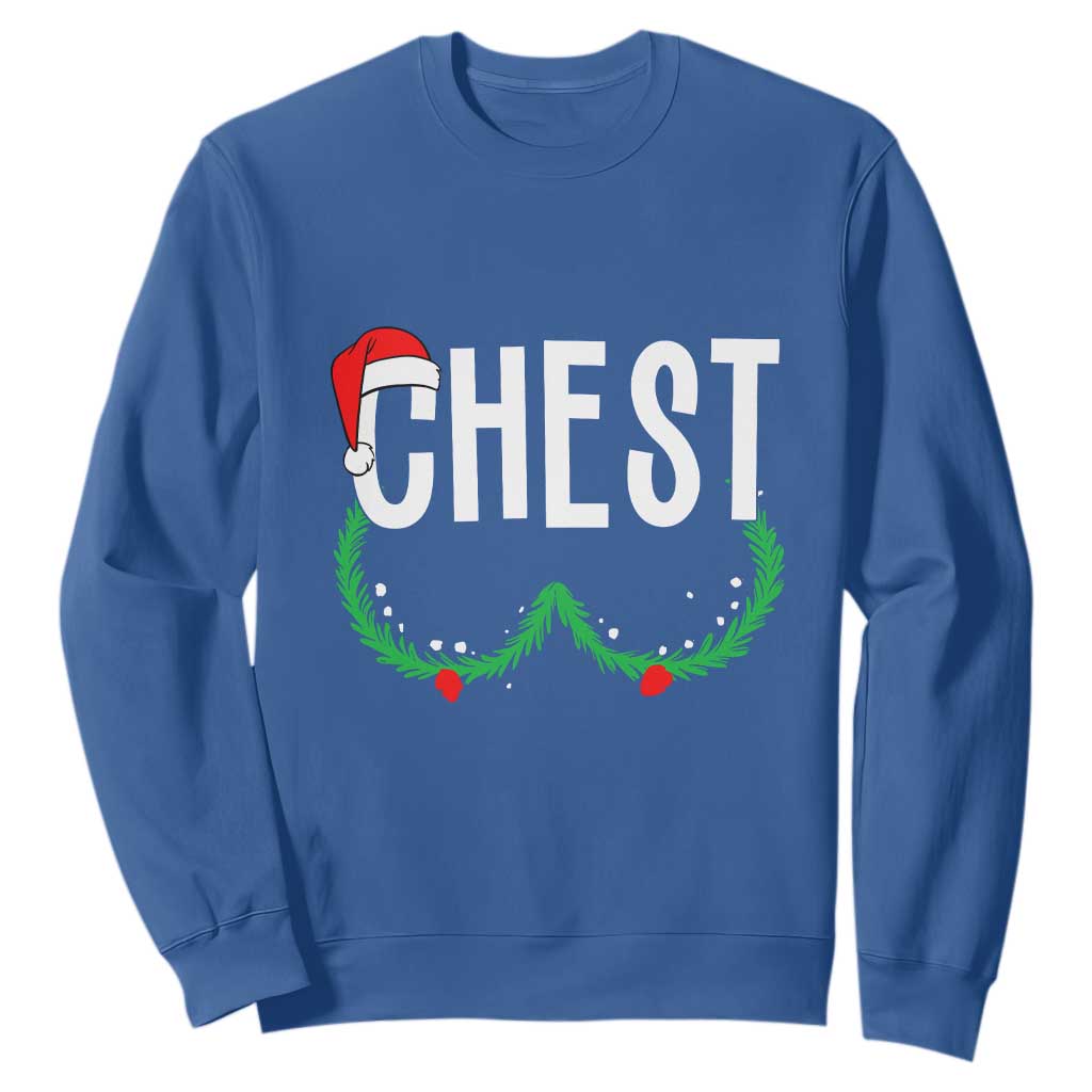 Christmas Matching Couple Sweatshirt Chestnuts Funny Xmas Chest TS02 Royal Blue Print Your Wear