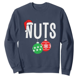 Christmas Matching Couple Sweatshirt Chestnuts Funny Xmas Nuts TS02 Navy Print Your Wear