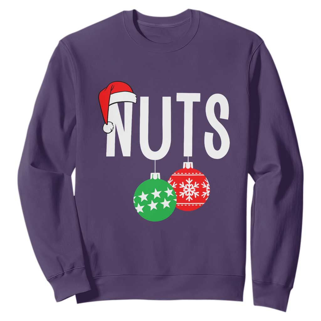 Christmas Matching Couple Sweatshirt Chestnuts Funny Xmas Nuts TS02 Purple Print Your Wear