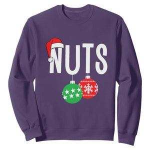 Christmas Matching Couple Sweatshirt Chestnuts Funny Xmas Nuts TS02 Purple Print Your Wear