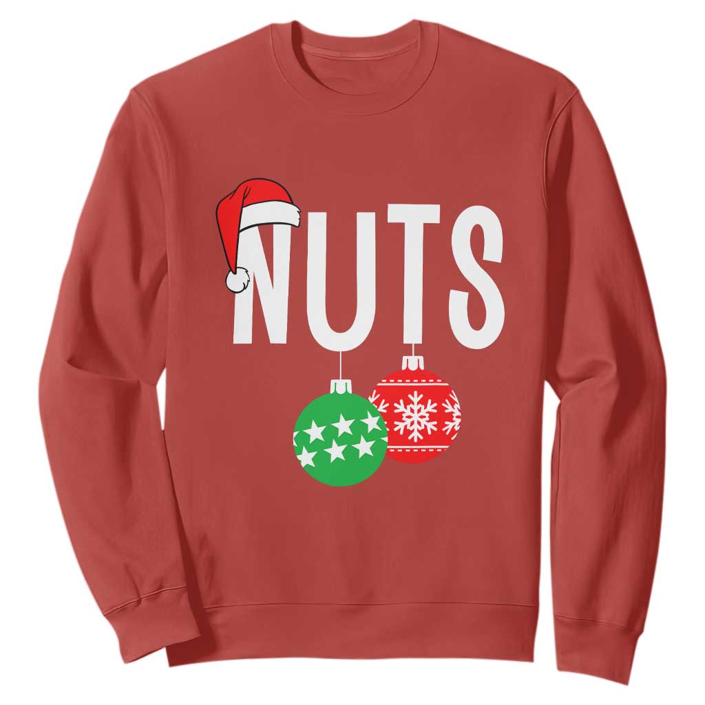 Christmas Matching Couple Sweatshirt Chestnuts Funny Xmas Nuts TS02 Red Print Your Wear