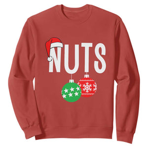 Christmas Matching Couple Sweatshirt Chestnuts Funny Xmas Nuts TS02 Red Print Your Wear