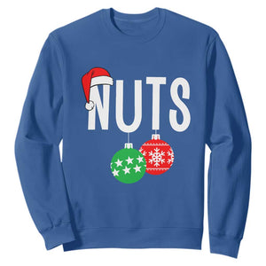 Christmas Matching Couple Sweatshirt Chestnuts Funny Xmas Nuts TS02 Royal Blue Print Your Wear
