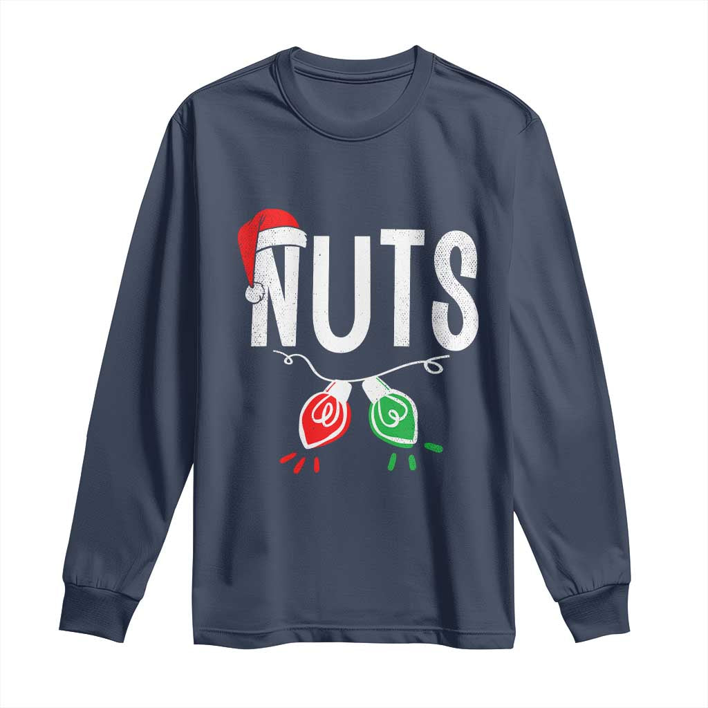Christmas Matching Couple Long Sleeve Shirt Chestnuts Xmas Funny Nuts TS02 Navy Print Your Wear