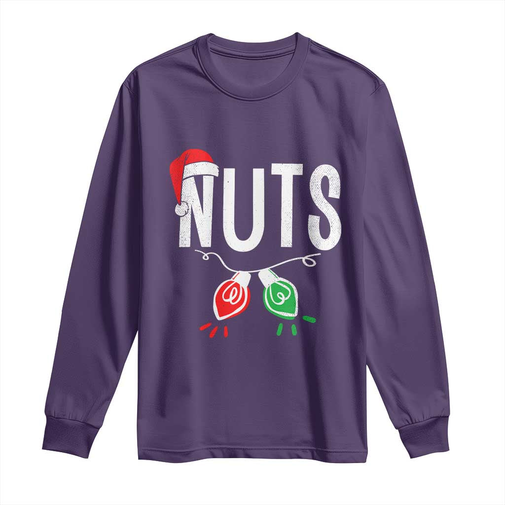Christmas Matching Couple Long Sleeve Shirt Chestnuts Xmas Funny Nuts TS02 Purple Print Your Wear