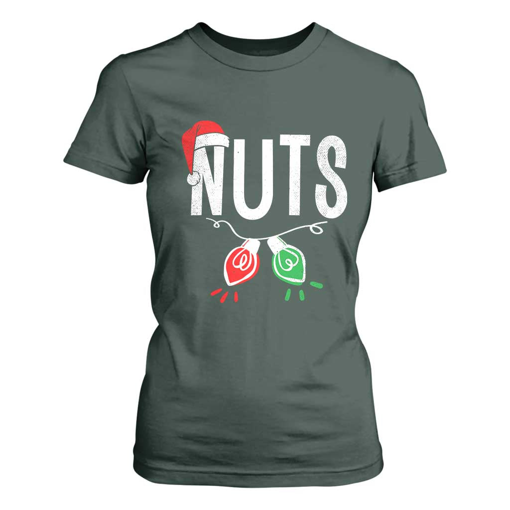 Christmas Matching Couple T Shirt For Women Chestnuts Xmas Funny Nuts TS02 Dark Forest Green Print Your Wear