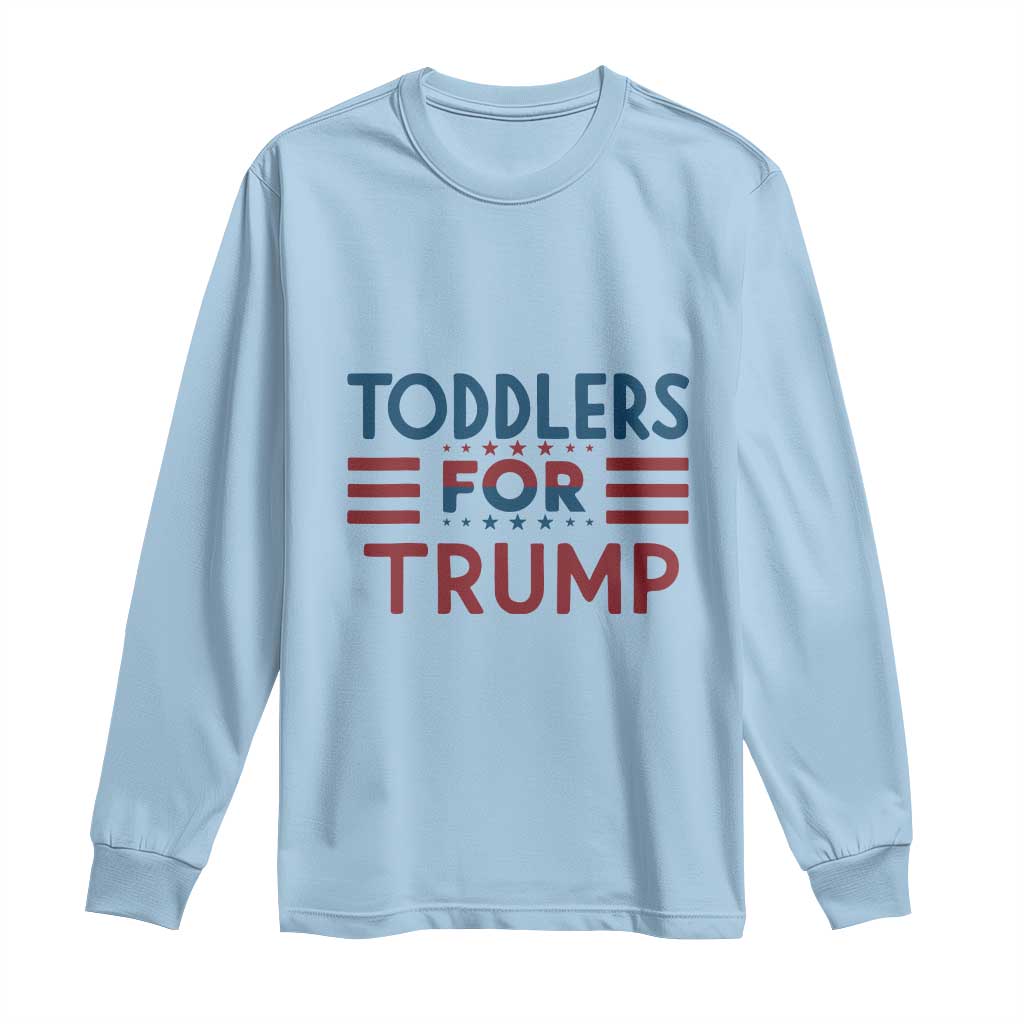 Trump 2024 Long Sleeve Shirt Toddlers for Trump Kids Trump 2024 TS02 Light Blue Print Your Wear