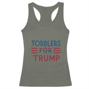 Trump 2024 Racerback Tank Top Toddlers for Trump Kids Trump 2024 TS02 Military Green Print Your Wear