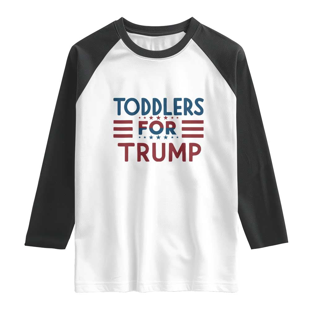 Trump 2024 Raglan Shirt Toddlers for Trump Kids Trump 2024 TS02 White Black Print Your Wear