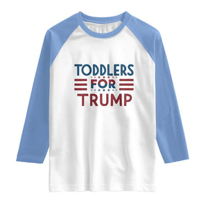 Trump 2024 Raglan Shirt Toddlers for Trump Kids Trump 2024 TS02 White Carolina Blue Print Your Wear