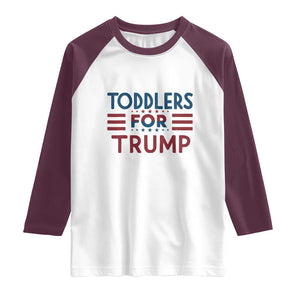 Trump 2024 Raglan Shirt Toddlers for Trump Kids Trump 2024 TS02 White Maroon Print Your Wear