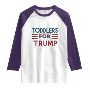 Trump 2024 Raglan Shirt Toddlers for Trump Kids Trump 2024 TS02 White Purple Print Your Wear