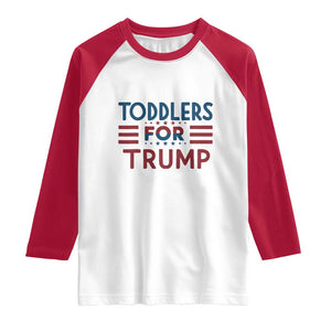 Trump 2024 Raglan Shirt Toddlers for Trump Kids Trump 2024 TS02 White Red Print Your Wear