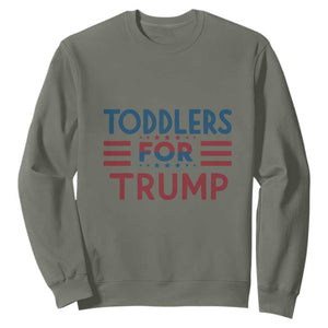 Trump 2024 Sweatshirt Toddlers for Trump Kids Trump 2024 TS02 Military Green Print Your Wear