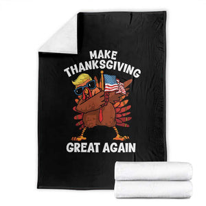 Make Thanksgiving Great Again Throw Blanket Dabbing Turkey Trump American Flag TS02 Black Print Your Wear
