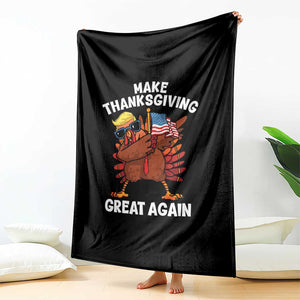 Make Thanksgiving Great Again Throw Blanket Dabbing Turkey Trump American Flag TS02 Print Your Wear