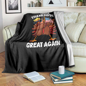 Make Thanksgiving Great Again Throw Blanket Dabbing Turkey Trump American Flag TS02 Print Your Wear