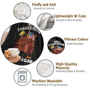 Make Thanksgiving Great Again Throw Blanket Dabbing Turkey Trump American Flag TS02 Print Your Wear