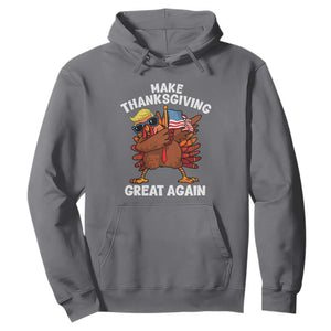 Make Thanksgiving Great Again Hoodie Dabbing Turkey Trump American Flag TS02 Charcoal Print Your Wear