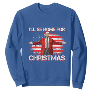 Trump 2024 Sweatshirt Trump 2024 I'll Be Home For Christmas Funny Trump Xmas 2024 TS02 Royal Blue Print Your Wear