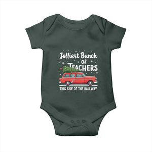 Funny Christmas Teacher Baby Onesie Jolliest Bunch Of Teachers This Side Of The Hallway Xmas PJ Gift TS02 Print Your Wear