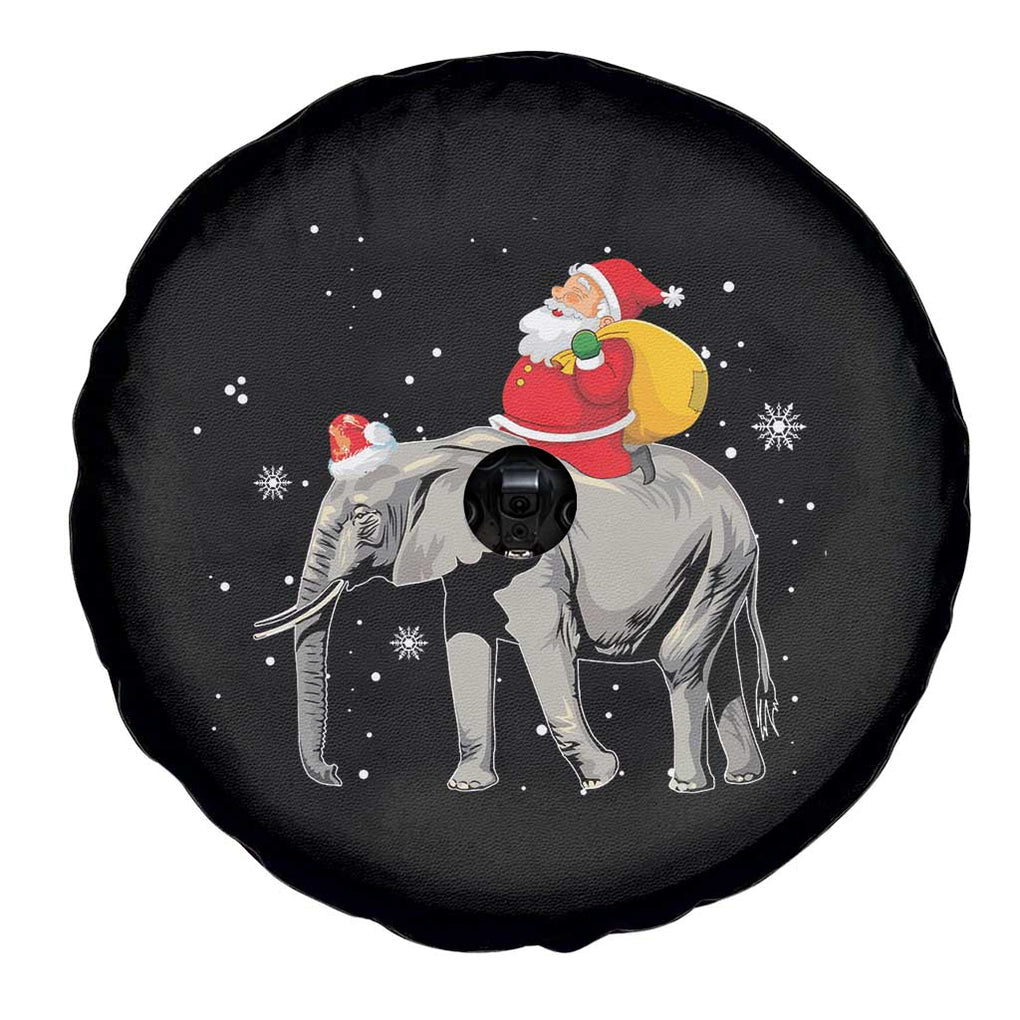 Christmas Santa Riding Elephant Spare Tire Cover Xmas Tree Light Funny Festive TS02 Print Your Wear