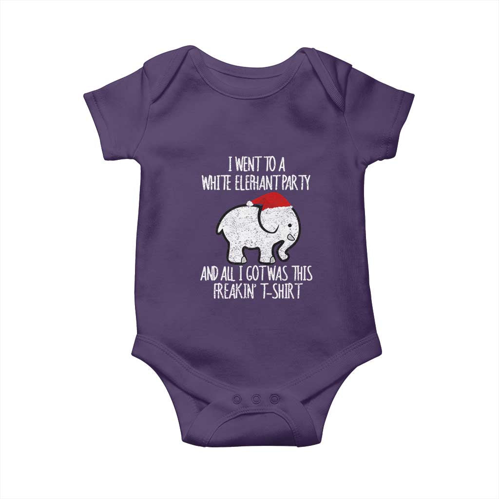 Funny White Elephant Christmas Baby Onesie I Went To A White Party And Got This Gift Exchange TS02 Purple Print Your Wear